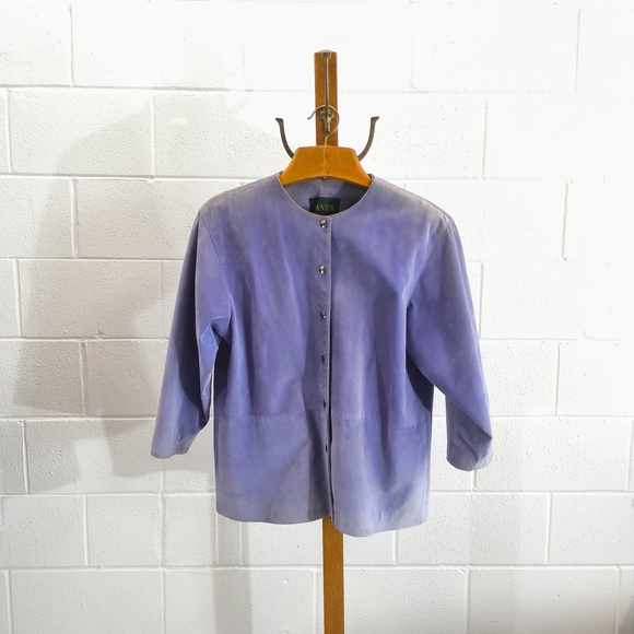 Vintage Purple Danier Suede Jacket 1980-1990s Era - Picture 3 of 13